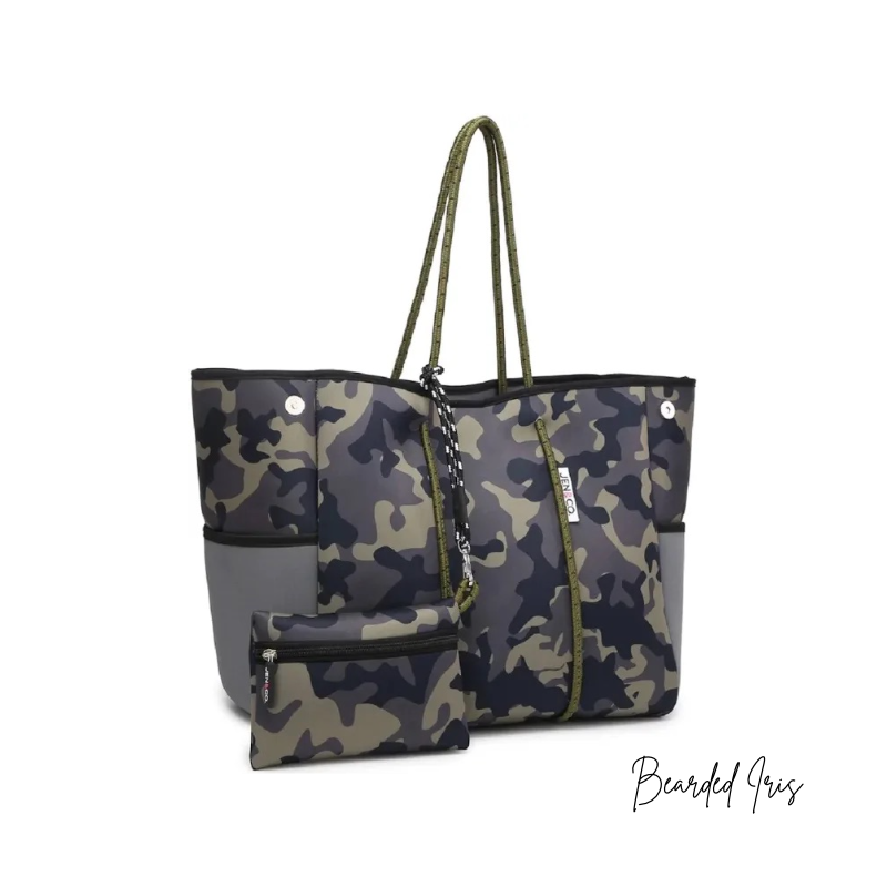 Annabella Striped Neoprene Tote