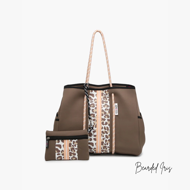 Annabella Striped Neoprene Tote