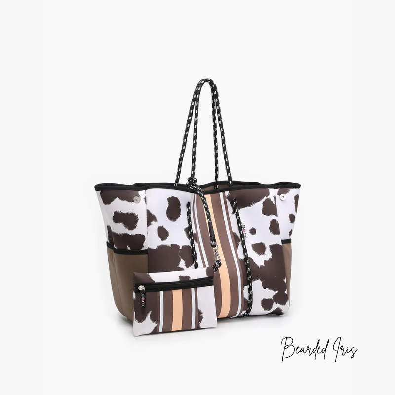 Annabella Striped Neoprene Tote