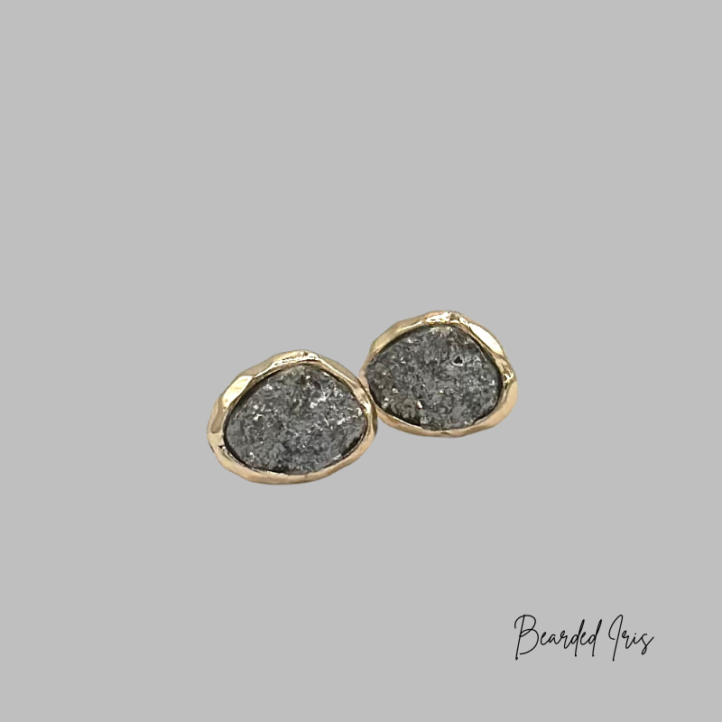 Ada gold drusy stud earrings