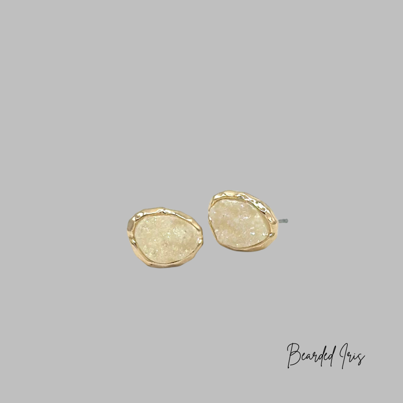 Ada gold drusy stud earrings