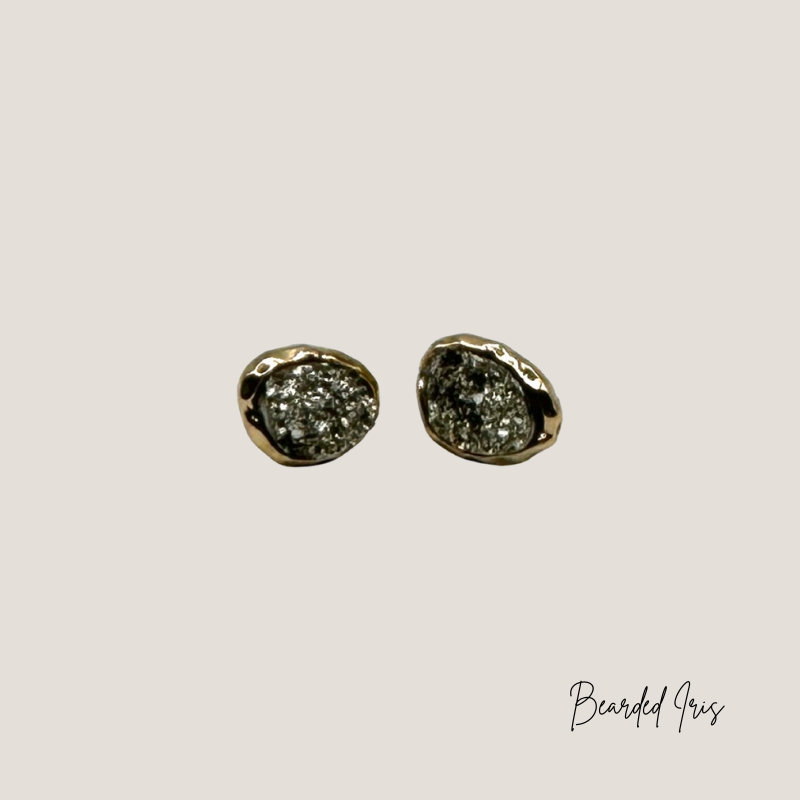 Ada gold drusy stud earrings