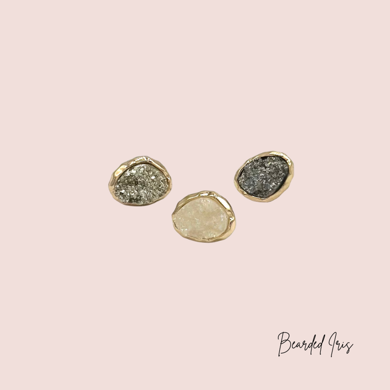 Ada gold drusy stud earrings